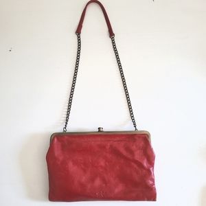 HOBO red leather clutch purse